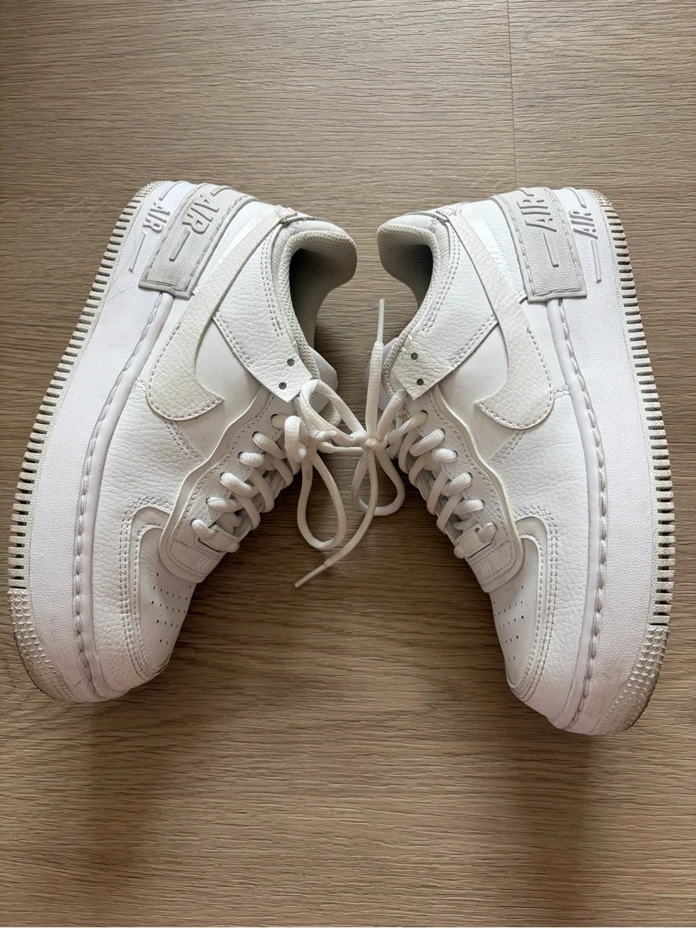 Nike Air Force 1 Low Shadow Triple White Sneakers Womens Size 6.5